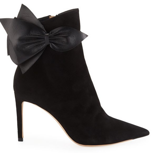 NEW JIMMY CHOO Bow Suede Booties